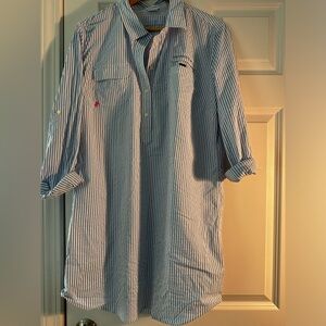 Women’s Vineyard Vines Harbour Cover Up Size 14 in Blue and White Striped